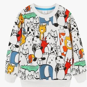 Colorful Animal Print Kids Sweatshirt